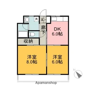 静岡県富士宮市宮原【マンション】の間取り