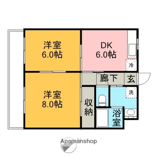 静岡県富士宮市宮原【マンション】の間取り