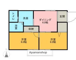 サンライフ若の宮【1階】の間取り