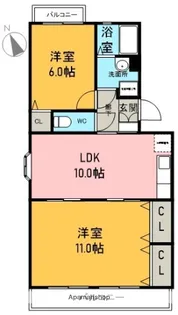 コーポ上田【305号室】の間取り