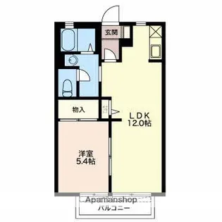 LAPUTAⅠ・Ⅱ【Ⅰ201号室】の間取り