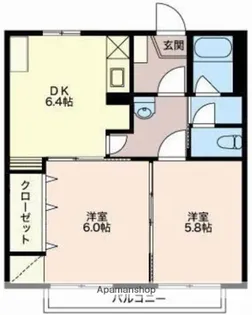フレグランス本市場B【102号室】の間取り