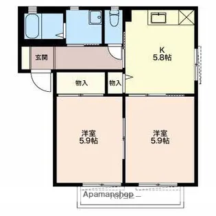 グリーンヒル今泉【102号室】の間取り