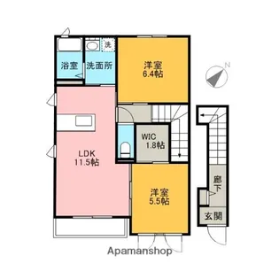 グランドソレーユA【202号室】の間取り