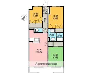 サン・フレア・ベル長通【4階】の間取り