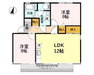 メゾンクレール【201号室】の間取り