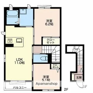 WISTERIAA【2階】の間取り