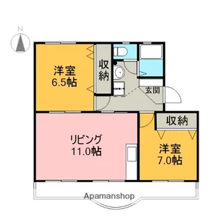 ルミエール中里【108号室】の間取り