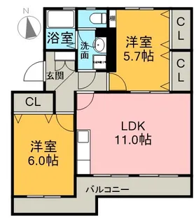 コーポ久能【303号室】の間取り