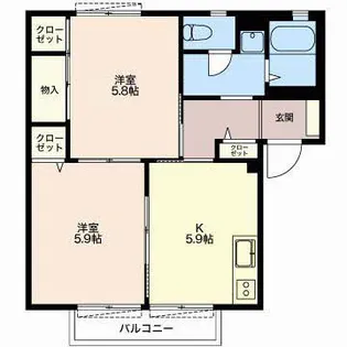 サンコーポ長沢B【2階】の間取り