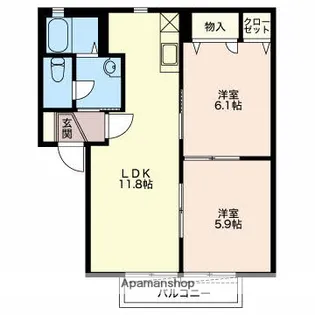シャルマン富士岡【201号室】の間取り