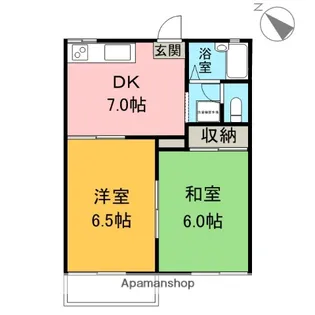 タウンアベニュー小泉AB【A202号室】の間取り