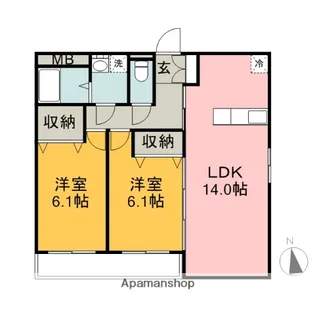メルヴェイユ【303号室】の間取り