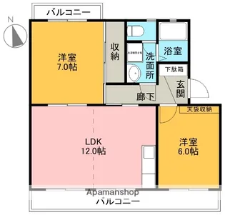 コーポラス須津川【205号室】の間取り