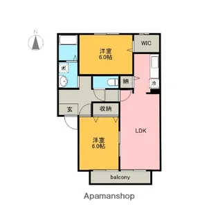 リトルタウン・イワモトB【1階】の間取り