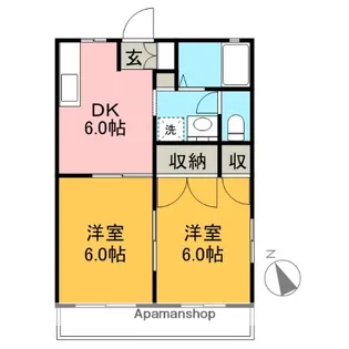 レインボーハイツA【102号室】の間取り