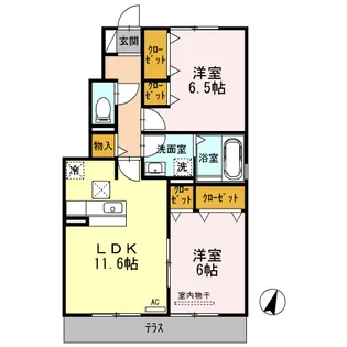 グランドゥール【1階】の間取り