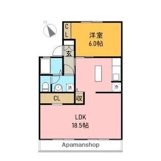 セジュール小泉B【206号室】の間取り