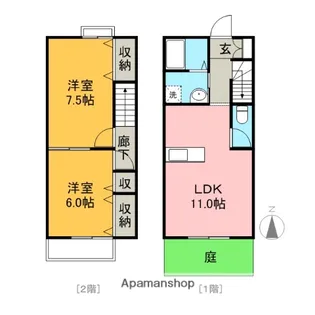 EXCE BLOOM Ⅱ【105号室】の間取り