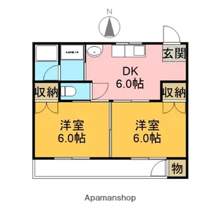 メゾンサザン【2B号室】の間取り