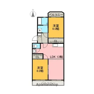 ハローコーポSSⅠ【203号室】の間取り