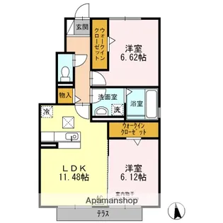 グランドゥールドエル【1階】の間取り
