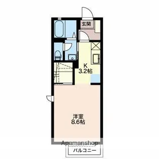 マーガレットA【203号室】の間取り