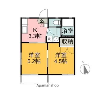 ベルウッドC【102号室】の間取り