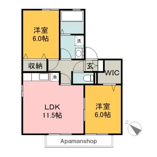 SUNパティオ【201号室】の間取り