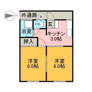 コーポ三幸【1-A号室】の間取り
