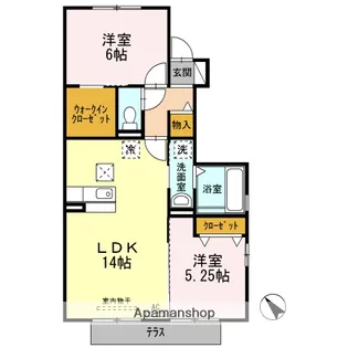 2LDKの間取り画像