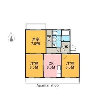 シティーリバーⅡ【A-1号室】の間取り