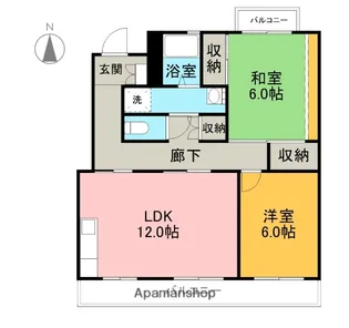 グランドール靖国【303号室】の間取り