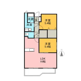トゥールトロー【303号室】の間取り