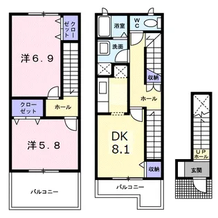 サンライズB【2階】の間取り