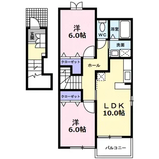 ドゥーボナールB【2階】の間取り