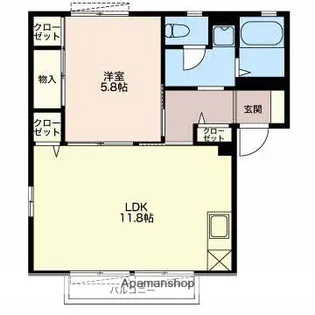 アルジャン神田川B【201号室】の間取り