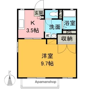 コーポフジヤマC【102号室】の間取り