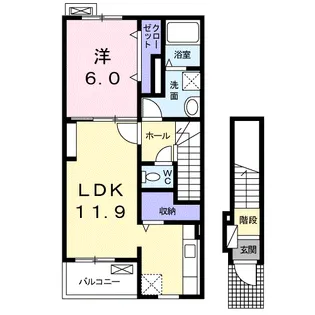 ビオーラKⅢ【2階】の間取り