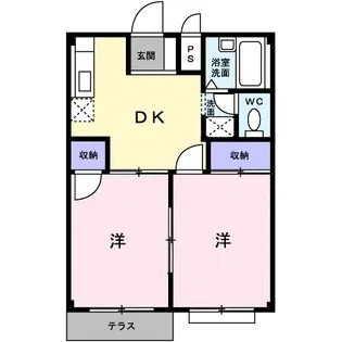 コーポ高山B【1階】の間取り