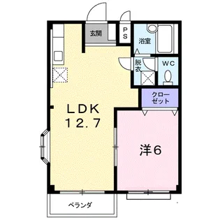 エルディム杉山B【2階】の間取り