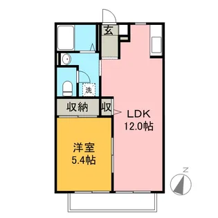 ヴェルドミールB【1階】の間取り