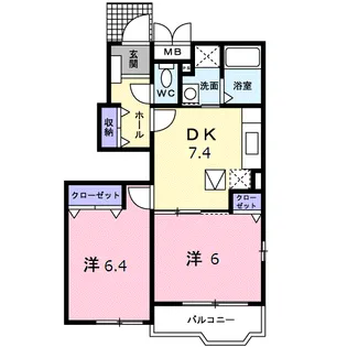 サンモールA【1階】の間取り