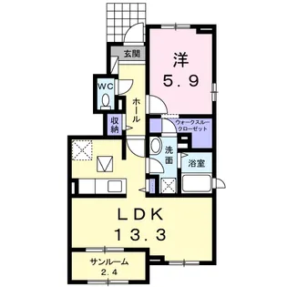 サニーレジデンスB【1階】の間取り