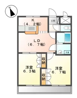 CHEZーMOI 神畑(シェモアカミハタ)【1階】の間取り