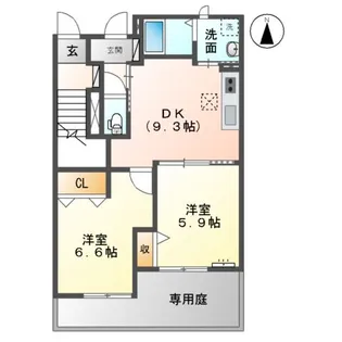 アップウェスト【1階】の間取り