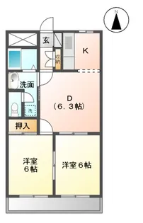 メゾンリヴィエールFUJI【1階】の間取り
