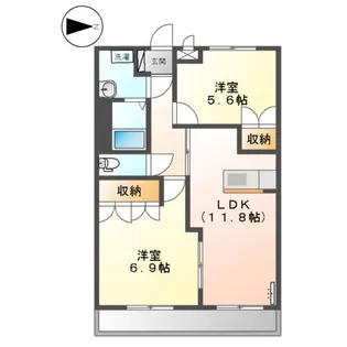 フラターニティーU【1階】の間取り