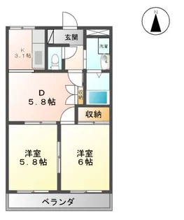 アーバンコート富士Ⅱ【205号室】の間取り