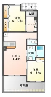 フルージュ【1階】の間取り